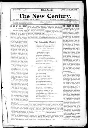 The New Century. (Sulphur, Okla.), No. 58, Ed. 1 Friday, February 16, 1912