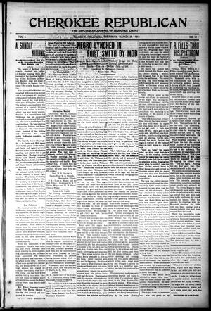 Cherokee Republican (Sallisaw, Okla.), Vol. 6, No. 45, Ed. 1 Thursday, March 28, 1912