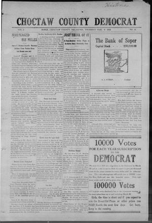 Primary view of object titled 'Choctaw County Democrat (Soper, Okla.), Vol. 2, No. 41, Ed. 1 Thursday, March 6, 1913'.