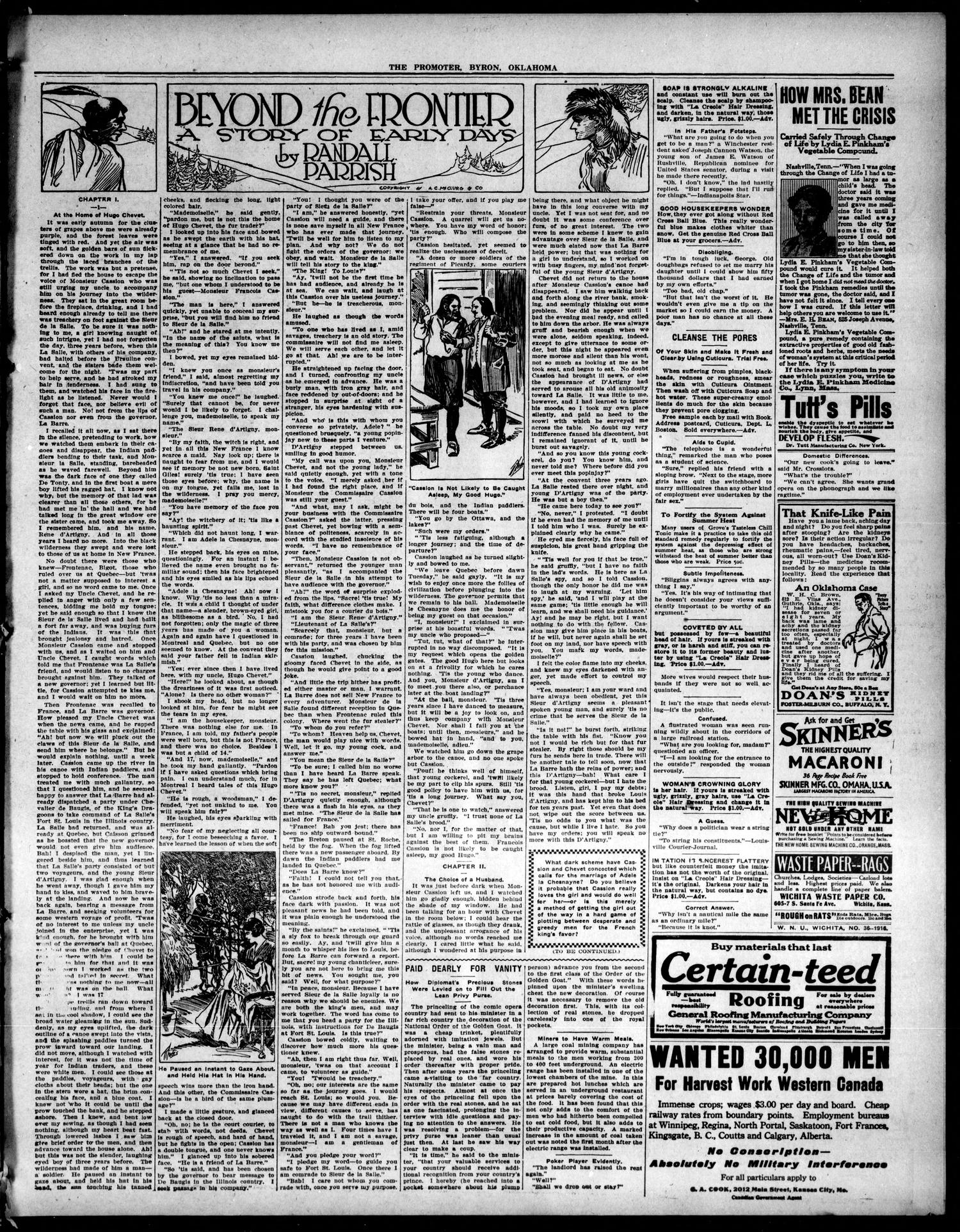 The Byron Promoter. (Byron, Okla.), Vol. 5, No. 49, Ed. 1 Friday, September 1, 1916
                                                
                                                    [Sequence #]: 3 of 4
                                                