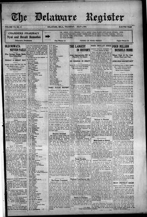 The Delaware Register (Delaware, Okla.), Vol. 7, No. 17, Ed. 1 Thursday, July 4, 1918