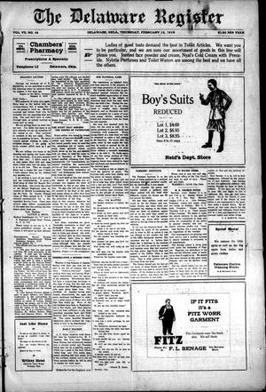 The Delaware Register (Delaware, Okla.), Vol. 7, No. 48, Ed. 1 Thursday, February 13, 1919