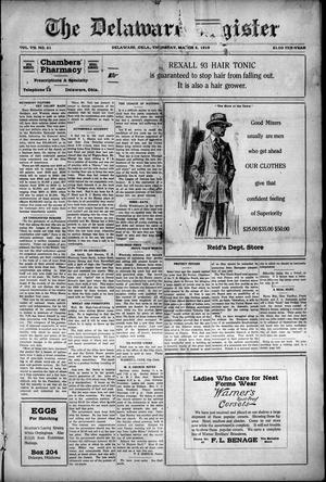 The Delaware Register (Delaware, Okla.), Vol. 7, No. 51, Ed. 1 Thursday, March 6, 1919