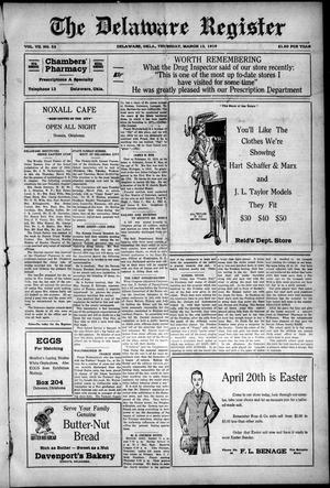 The Delaware Register (Delaware, Okla.), Vol. 7, No. 52, Ed. 1 Thursday, March 13, 1919