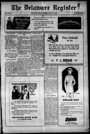 The Delaware Register (Delaware, Okla.), Vol. 9, No. 8, Ed. 1 Thursday, May 13, 1920