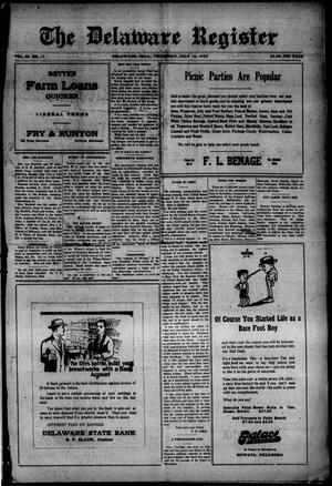 The Delaware Register (Delaware, Okla.), Vol. 9, No. 17, Ed. 1 Thursday, July 15, 1920