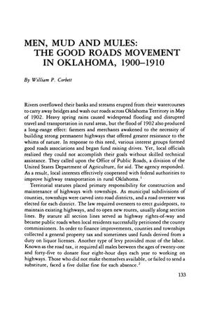 Men, Mud, and Mules: The Good Roads Movement in Oklahoma, 1900-1910