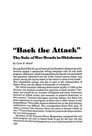 "Back the Attack": The Sale of War Bonds in Oklahoma