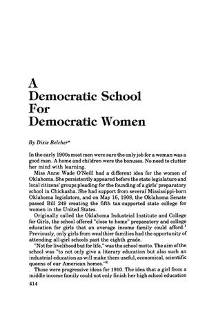 A Democratic School for Democratic Women