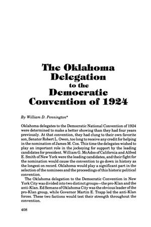 Primary view of object titled 'The Oklahoma Delegation to the Democratic Convention of 1924'.