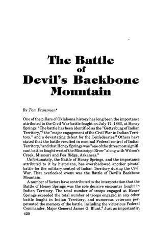 The Battle of Devil's Backbone Mountain