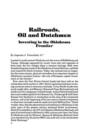 Railroads, Oil and Dutchmen: Investing in the Oklahoma Frontier