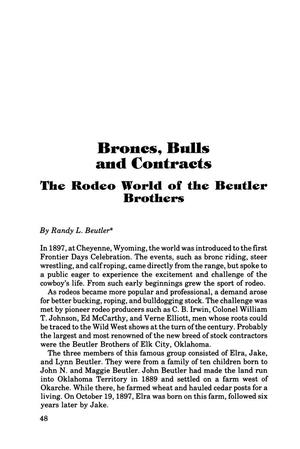 Broncs, Bulls and Contracts: The Rodeo World of the Beutler Brothers