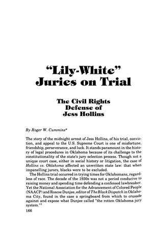 "Lily-White" Juries on Trial: The Civil Rights Defense of Jess Hollins