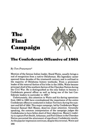 The Final Campaign: The Confederate Offensive of 1864