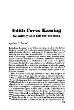 Edith Force Kassing: Scientist with a Gift for Teaching