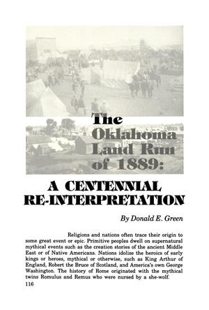 The Oklahoma Land Run of 1889: A Centennial Re-Interpretation