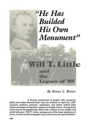 "He Has Builded His Own Monument": Will T. Little and the Legacy of '89