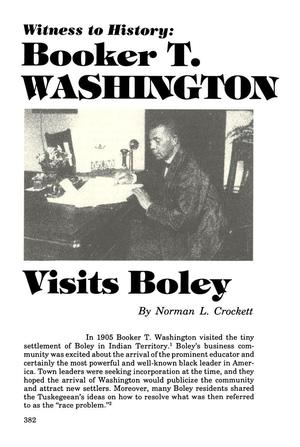 Witness to History: Booker T. Washington Visits Boley