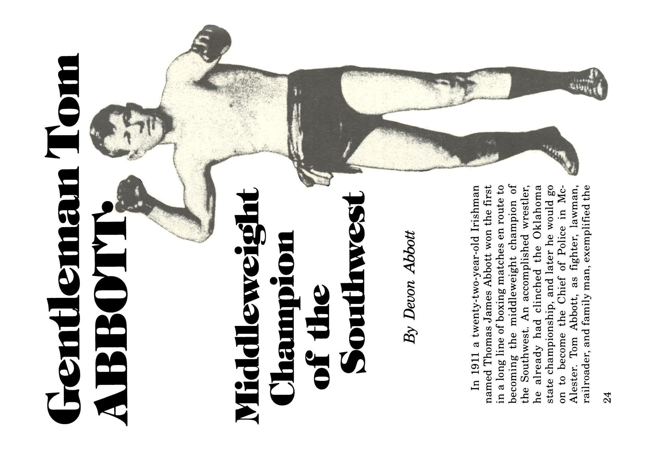 Gentleman Tom Abbott: Middleweight Champion of the Southwest
                                                
                                                    24
                                                