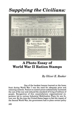 Supplying the Civilians: A Photo Essay of World War II Ration Stamps