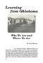 Article: Learning from Oklahoma: Who We Are and Where We Are