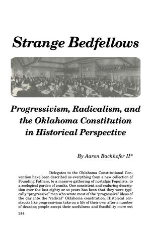 Strange Bedfellows: Progressivism, Radicalism, and the Oklahoma Constitution in Historical Perspective
