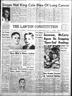 Primary view of object titled 'The Lawton Constitution (Lawton, Okla.), Vol. 63, No. 120, Ed. 1 Monday, February 15, 1965'.