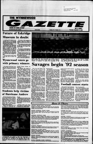 Primary view of object titled 'The Wynnewood Gazette (Wynnewood, Okla.), Vol. 90, No. 21, Ed. 1 Thursday, September 3, 1992'.