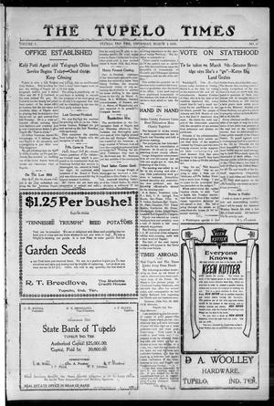 Primary view of object titled 'The Tupelo Times (Tupelo, Indian Terr.), Vol. 1, No. 49, Ed. 1 Thursday, March 1, 1906'.
