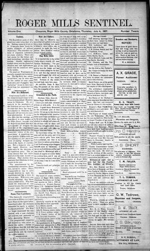 Roger Mills Sentinel. (Cheyenne, Okla. Terr.), Vol. 1, No. 20, Ed. 1 Thursday, July 4, 1907