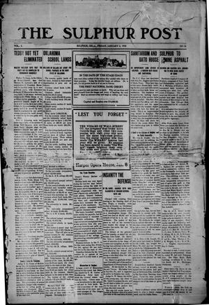 The Sulphur Post (Sulphur, Okla.), Vol. 5, No. 30, Ed. 1 Friday, January 3, 1908