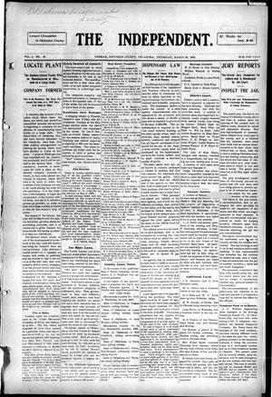 Primary view of object titled 'The Independent. (Okemah, Okla.), Vol. 4, No. 28, Ed. 1 Thursday, March 26, 1908'.
