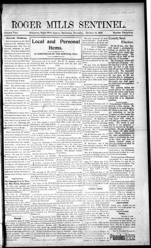 Roger Mills Sentinel. (Cheyenne, Okla.), Vol. 2, No. 35, Ed. 1 Thursday, October 15, 1908