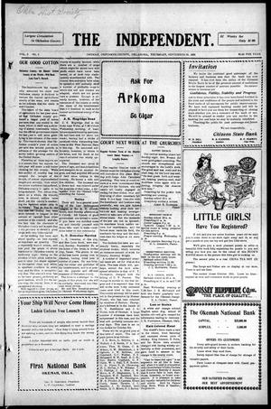 The Independent. (Okemah, Okla.), Vol. 6, No. 3, Ed. 1 Thursday, September 30, 1909
