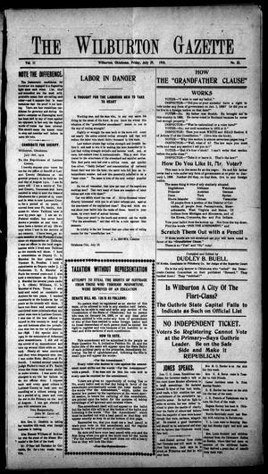 The Wilburton Gazette (Wilburton, Okla.), Vol. 11, No. 52, Ed. 1 Friday, July 29, 1910