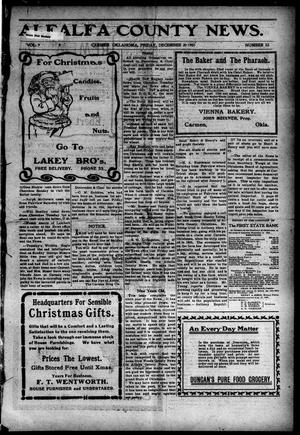 Alfalfa County News. (Carmen, Okla.), Vol. 9, No. 52, Ed. 1 Friday, December 20, 1907