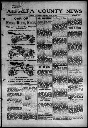 Alfalfa County News (Carmen, Okla.), Vol. 11, No. 18, Ed. 1 Friday, April 30, 1909