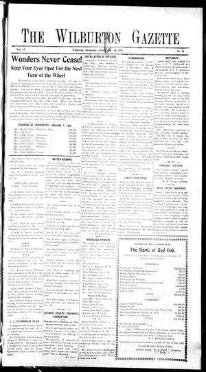 Primary view of object titled 'The Wilburton Gazette (Wilburton, Okla.), Vol. 12, No. 25, Ed. 1 Friday, January 20, 1911'.