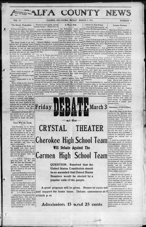 Alfalfa County News (Carmen, Okla.), Vol. 13, No. 9, Ed. 1 Friday, March 3, 1911