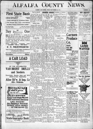 Alfalfa County News. (Carmen, Okla.), Vol. 13, No. 39, Ed. 1 Friday, September 22, 1911