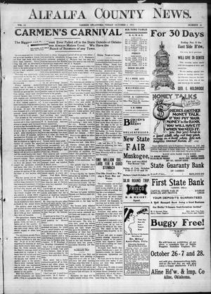 Alfalfa County News. (Carmen, Okla.), Vol. 13, No. 41, Ed. 1 Friday, October 6, 1911