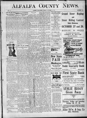 Alfalfa County News. (Carmen, Okla.), Vol. 13, No. 42, Ed. 1 Friday, October 13, 1911