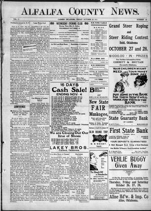 Alfalfa County News. (Carmen, Okla.), Vol. 13, No. 43, Ed. 1 Friday, October 20, 1911