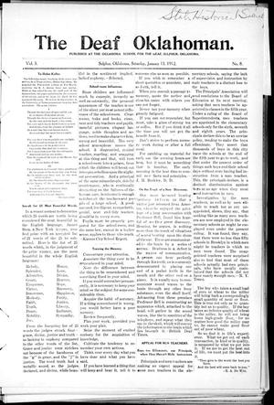 The Deaf Oklahoman. (Sulphur, Okla.), Vol. 3, No. 8, Ed. 1 Saturday, January 13, 1912