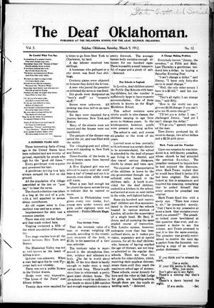 The Deaf Oklahoman. (Sulphur, Okla.), Vol. 3, No. 12, Ed. 1 Saturday, March 9, 1912