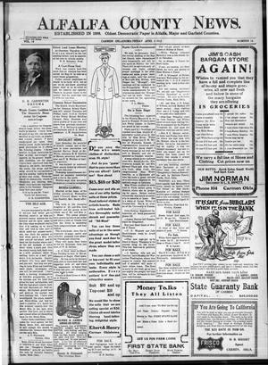 Alfalfa County News. (Carmen, Okla.), Vol. 14, No. 14, Ed. 1 Friday, April 5, 1912