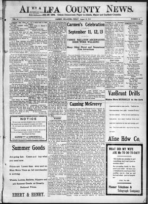 Alfalfa County News. (Carmen, Okla.), Vol. 14, No. 34, Ed. 1 Friday, August 23, 1912