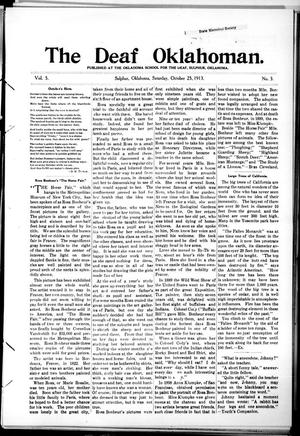 The Deaf Oklahoman. (Sulphur, Okla.), Vol. 5, No. 3, Ed. 1 Saturday, October 25, 1913