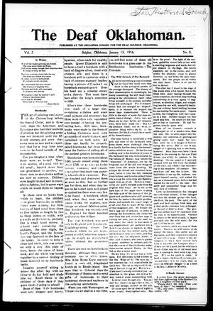 Primary view of object titled 'The Deaf Oklahoman (Sulphur, Okla.), Vol. 7, No. 8, Ed. 1 Saturday, January 15, 1916'.